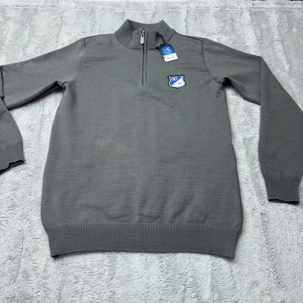 Official Millonarios F.C. knit sweater in gray, size Small NWT‎